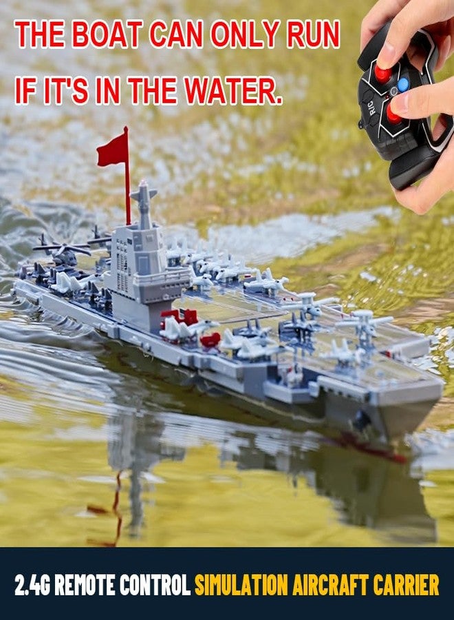 SNACKTANT RC Boats for Kids 8-12, 16-inch Warship Battleship Aircraft Carrier with 2 Rechargeable Batteries, 15mph High Speed Remote Control Military Ship for Pool & Lake, Exhibits Model Gift for Boys - Image 4